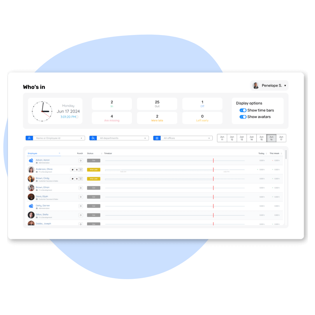 PurelyHR - timeclock module