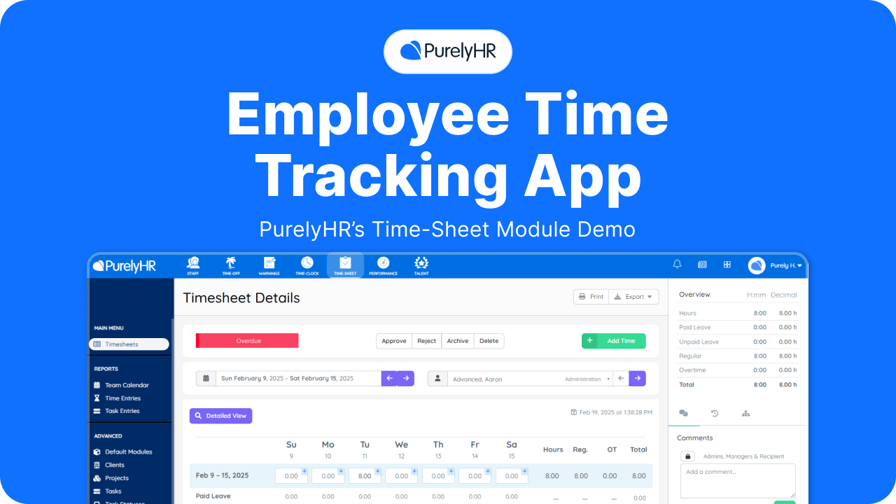 PurelyHR Time sheet module thumbnail 2
