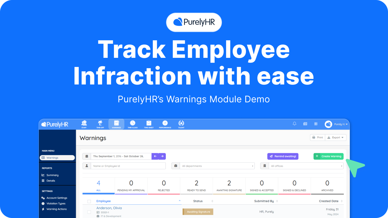 PurelyHR Warning module thumbnail